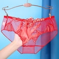 thumbnail image 4 of Bragas de encaje Sexy para mujer, ropa interior sin costuras ultrafina, malla hueca, bordado de flores, cintura baja, transparente, 4 of 4