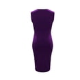 thumbnail image 6 of Efsteb Formal Dresses For Women One-Shoulder Ring Detail Bodycon Midi Dress Sleeveless Slim Form-Fitting Ruched Side Slit Party Dress (Purple,XXL), 6 of 7