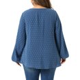 thumbnail image 4 of DARING DIVA Women's Plus Crewneck Chiffon Swiss Dots Shirts Top 2X Gray Blue, 4 of 6