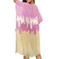 thumbnail image 4 of HELLHERO Polyester Bathing Suit Cover Up for Beach Short Sleeve Free Size Long Kimono Swimsuit Cover Up Ice Cream Print, 4 of 6