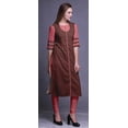 thumbnail image 3 of Bimba Kurti Droit Imprimé Décontracté Manches 3/4 Robe Longue Kurta pour Femmes, 3 of 6