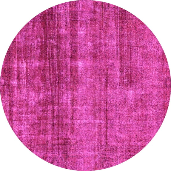 Ahgly Company Indoor Round Abstract Pink Modern Area Rugs, 5' Round