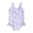 thumbnail image 2 of Baby Girl Swimwear Summer Floral Print Sleeveless Ruffle Monokini Swimsuits for Toddler Bathing Suits Beachwear, 2 of 10