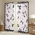 thumbnail image 2 of Manfei Princess Bowknot Curtains and Drapes (38x45), Black Pink Curtains Pack of 2, Kawaii Plaid Buffalo Black Out Curtains, Super Cozy Room Decor, 2 of 6