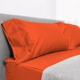 thumbnail image 2 of DNG Creations 5 Piece Zipper Sheet Set - Include (1 Elastic Fitted Sheet , 1 Base Sheet has Zipper, 1 Flat Sheet And 2 Pillowcase) 24 Inch Deep Pocket ( Solid Orange - Full ), 2 of 7