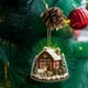 thumbnail image 1 of Adornos de granja de pollos 2025. Adorno navideño de madera de gallinero para amantes de los adornos de granja., 1 of 5