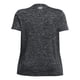 thumbnail image 3 of Camiseta Under Armour Tech Twist para mujer, cuello en V, 3 veces, color blanco y negro, 3 of 3