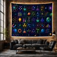 thumbnail image 6 of Neon Science Icons in a Starry Discovery Grid, Playful Digital Art for Science Lovers, STEM Wall Art, Back to School Gift, Tapestry Wall Hanging for Bedroom and Study Room, 6 of 7