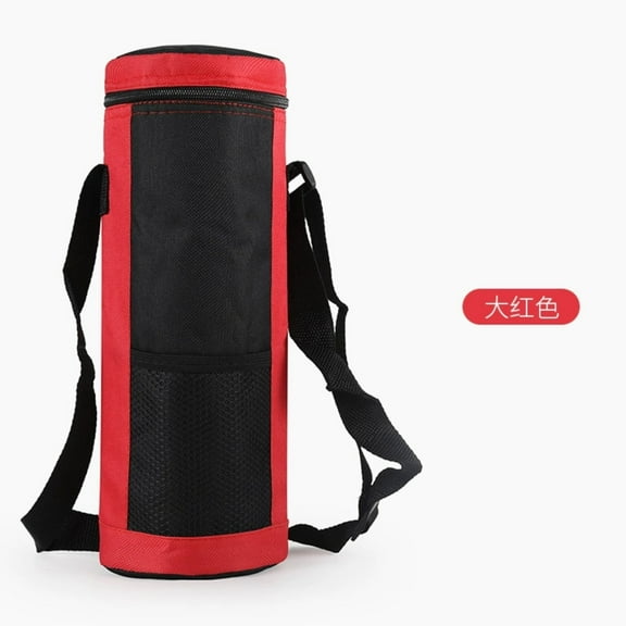 Vestitly Water Bottle Cooler Bag with Adjustable Strap for Travel Picnic Drinks,Red,35*16cm