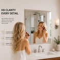 thumbnail image 5 of Wall-Mounted Mirror Aluminum Alloy Frame Bathroom Wall Mirror for Vanity Living Room, Bedroom Entryway Room Home Decor 30" x 30", 5 of 12
