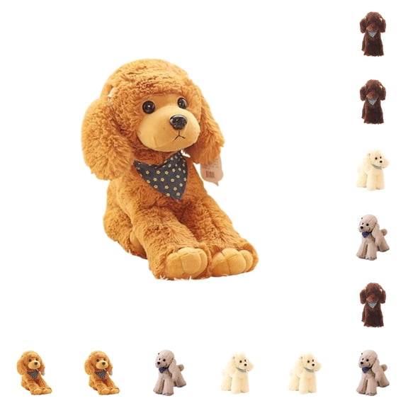 Soft Stuffed Poodle Dog Plush Toy Cute Lifelike Puppy Plaything for Kids Cuddling and Birthday Gift