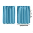 thumbnail image 3 of 2 Pack 30x36 inch Solid Color Short Curtains-Rod Pocket Light Blocking Window Panel for Kitchen, Bathroom, Bedroom, Living Room-Decorative Partition Privacy Sheer Tier with Easy Care Fabric(Blue), 3 of 4