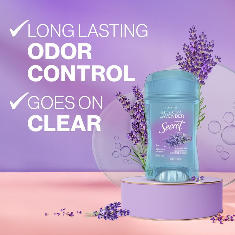 Secret Lavender Clear Gel Antiperspirant Deodorant for Women, 2.6