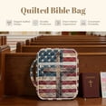 thumbnail image 4 of FOR U DESIGNS Cross American Flag Pattern Bible Cover Case Quilted Bible Carrying Case Multifunctional Church Bag Bible Protective Bible Carrier Tote Bag Christian Gifts, 4 of 7