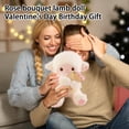 thumbnail image 4 of Valentine Plush Lamb Stuffed Animal 10 Inch Blue Flower Bouquet Valentines Day Gift for Girlfriend Single Pack, 4 of 5