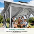 thumbnail image 3 of COBIZI 10x20 Pop Up Gazebo, Outdoor Patio Canopy Tent with Netting, Double Roof Vented Gazebo, 3 Adjustable Height Settings, 240 Sq. Ft. Sun Shade Shelter for Backyard, Lawn, Deck, Light Gray, 3 of 10