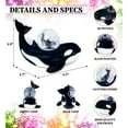 thumbnail image 3 of Puzzled Resin Orca Killer Whale Snow Globe (45mm), 3.9 Inch Tall Figurine Intricate & Meticulous Detailing Art Handcrafted Sculpture Tabletop Centerpiece Accent Marine Life Animal Themed Home Décor, 3 of 7