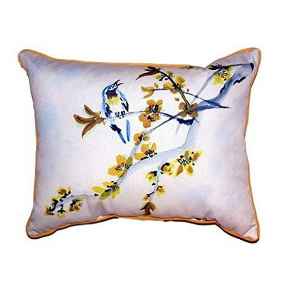Bird & Forsythia Small Indoor/Outdoor Pillow 11x14