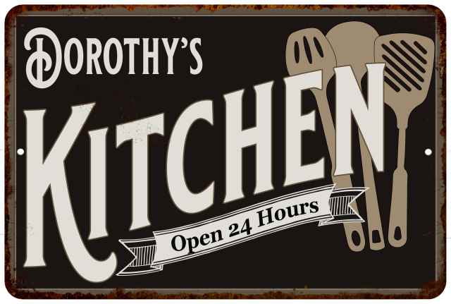 Dorothy's Kitchen Sign Metal Wall 16 x 24 Matte Finish Metal ...