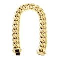 thumbnail image 2 of Semi Solid  Womens Miami Cuban Link Bracelet 10K/14K Yellow Gold, 2 of 5