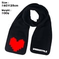 thumbnail image 2 of Undertale Sans-bufanda de invierno para hombres y mujeres, chal cálido con estampado de calavera y corazón rojo, suave, Cosplay, Unisex Fivean unisex, 2 of 2
