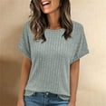 thumbnail image 2 of Endives Women's Short Sleeve T-shirt Summer Tunic Tops 2025 Casual Business Blouses, 2 of 5