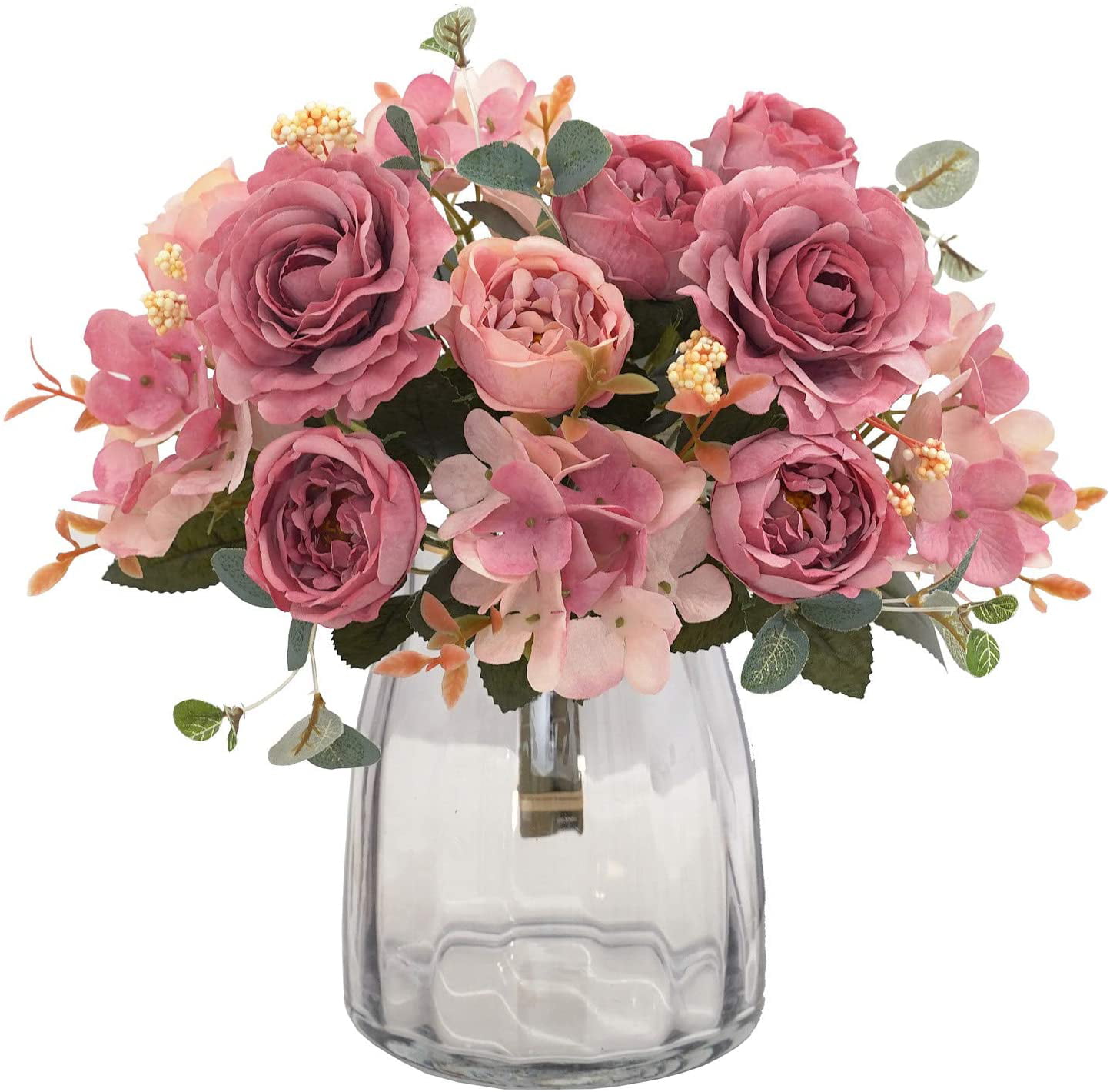 Artificial realistic flowers bunch in vase wedding decor 