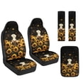 thumbnail image 7 of Xoenoiee Cow Sunflower Print Waterproof 5-Piece Car Seat Covers Set, Faux Leather Seat Protectors with Safety Shoulder Pads & Armrest Cover, Anti-Slip Universal Fit for SUV, Truck, Car, 7 of 7