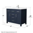 thumbnail image 4 of Beckett 42" Dark Blue Single Vanity & White Quartz Top (1-Hole) & Nickel Trim, 4 of 5