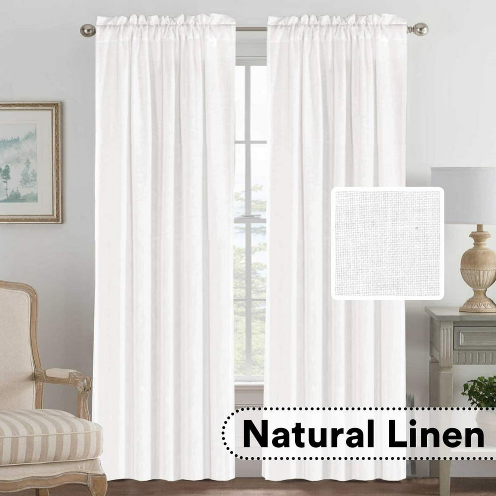 Rich Linen Curtains SemiSheer for Bedroom/Living RoomRod Pocket