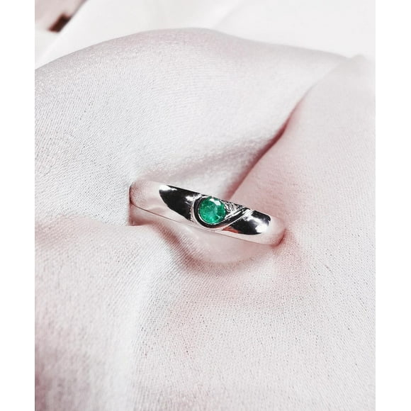 Natural Emerald Gemstone 925 Sterling Silver Wedding Gift For christmas