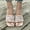 Pink, variant on USSUMA Women's Slippers Women's Fashion Casual Spring and Summer New Style Flower Mesh Square Toe Flat Sandals Women's Waterproof Shower Slides up to 45% off
