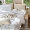 thumbnail image 4 of Ensemble de Housse de Couette en Coton Lavé Effet Lin Respirant Durable Doux Confortable (Lin Brun Gris Grand Lit), 4 of 7