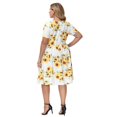 thumbnail image 2 of Hanna Nikole Women Plus Size Casual Short Sleeve Dresses Empire Waist Dress Elastic Crew Neck A-Line Dress with Pockets, 2 of 7