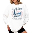 thumbnail image 6 of Lake Life Social Club Sweatshirt for Women & Kids Cozy Lake House Crewneck Pullover White Sweatshirt Adult X-Large, 6 of 7