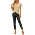 thumbnail image 2 of INSPIRE CHIC Sequin Tops for Women's Sparkle Glitter V Neck Cap Sleeve Party Club Blouse, 2 of 4