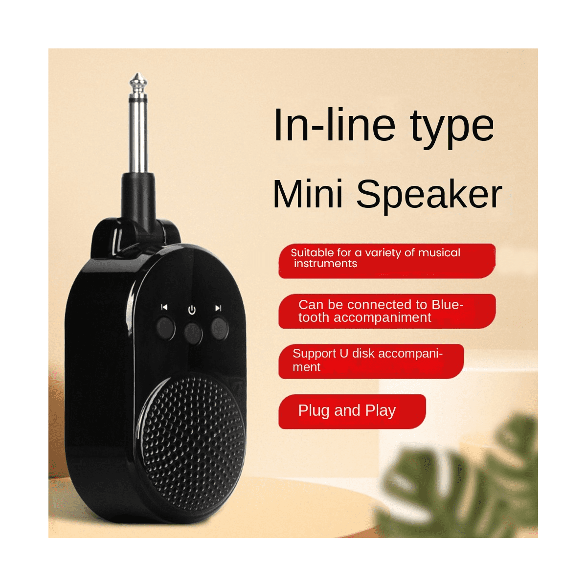 Mini Amplifier 5W Guitar AMP 6.35mm Plug Rotated 270 Degrees USB Rechargeable for Electric Guitar Bass Accessories