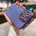 thumbnail image 4 of Compatible with iPhone 13 Pro Max Clear Case, Luxury Glitter Cute Bling Clear Phone Case for Women Girls Soft TPU Shockproof Camera Protective Back Cover Case - Purple, 4 of 10