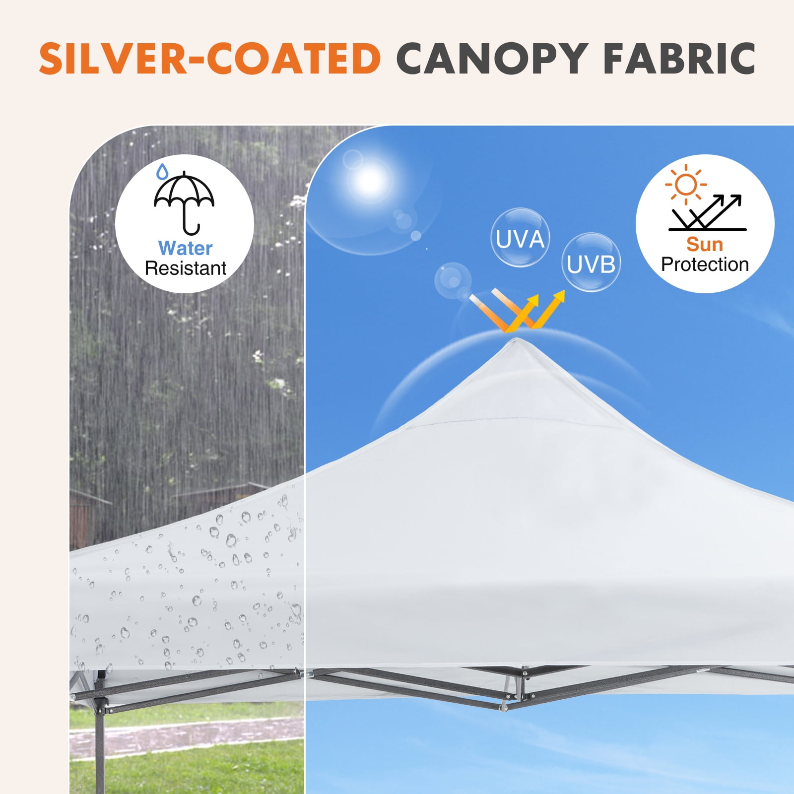 GIANNA 10x10 FT Pop Up Canopy Tent with Slant Legs and Carrying Bag, Easy Setup Outdoor Shelter for Patio, Garden, Beach, White