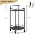 thumbnail image 7 of xiamenxinshouyimaoyi Rolling Trolley Bar Serving Cart with Wine Rack, Metal Black, 7 of 7