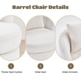 thumbnail image 4 of Ebello Swivel Accent Chair, 360° Round Swivel Barrel Chair with Pillow, Widened Upholstered, Lamb Wool Fabric Detachable Cushion for Living Room, White, 4 of 10