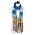 thumbnail image 2 of TrendsBlue Premium 100% Pure Silk Floral Scenery Painting Scarf Shawl Wrap, 2 of 5