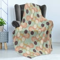 thumbnail image 4 of Retro Soft Flannel Fleece Throw Blanket, Abstract Grunge Look Simplistic Continuous Moon, Cozy Plush for Indoor and Outdoor Use, 60" x 80", Mint Green Multicolor, by Ambesonne, 4 of 5