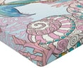 thumbnail image 2 of Ambesonne Cartoon Fitted Sheet, Greek Myth Seashell, Queen Size, Pink Blue, 2 of 3