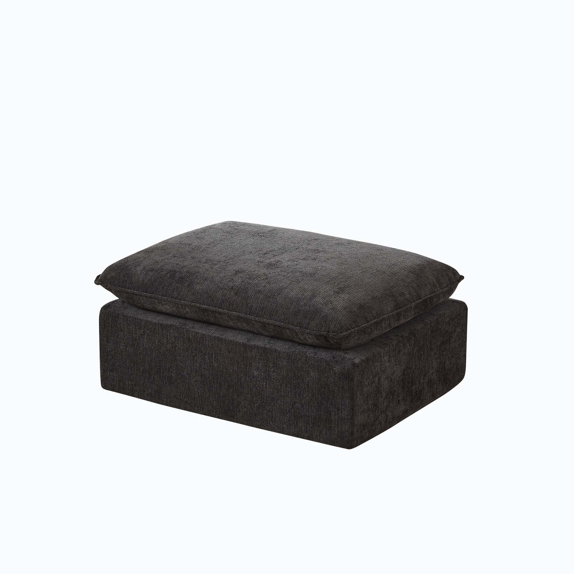Miniyam 30" x 40" Black Multi-Functional Ottoman | The Ultimate Flexible Piece to Complete Your L/U-Shape Sofa Configuration