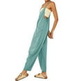 thumbnail image 3 of STARVNC Women Solid Color V Neck Sleeveless Pockets Jumpsuit, 3 of 9