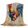 thumbnail image 6 of Retro Rooster Blanket Soft Cozy Warm Throw Blanket for Couch, Plush Fuzzy Flannel Fleece Blankets for Sofa, Farmhouse Vintage Country Animals Print Bed Blankets Lightweight Gifts for Women, 40"x60", 6 of 9