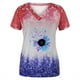 thumbnail image 4 of Blusa de manga corta con cuello en V informal para mujer a la moda, camisetas de verano Fridja  zx3421, 4 of 5