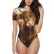 thumbnail image 1 of Fotbe Adorable Calf Butterflies Champagne Body de Mujer con Cuello Redondo y Mangas Cortas, Sin Mangas Ajustado, Suave, Cómodo y Básico-Large, 1 of 7