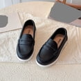 thumbnail image 6 of Owordtank Kids Comfortable & Lightweight Loafers Classic Leather Moccasins Thick-Sole Casual Business Work Flats, 6 of 8